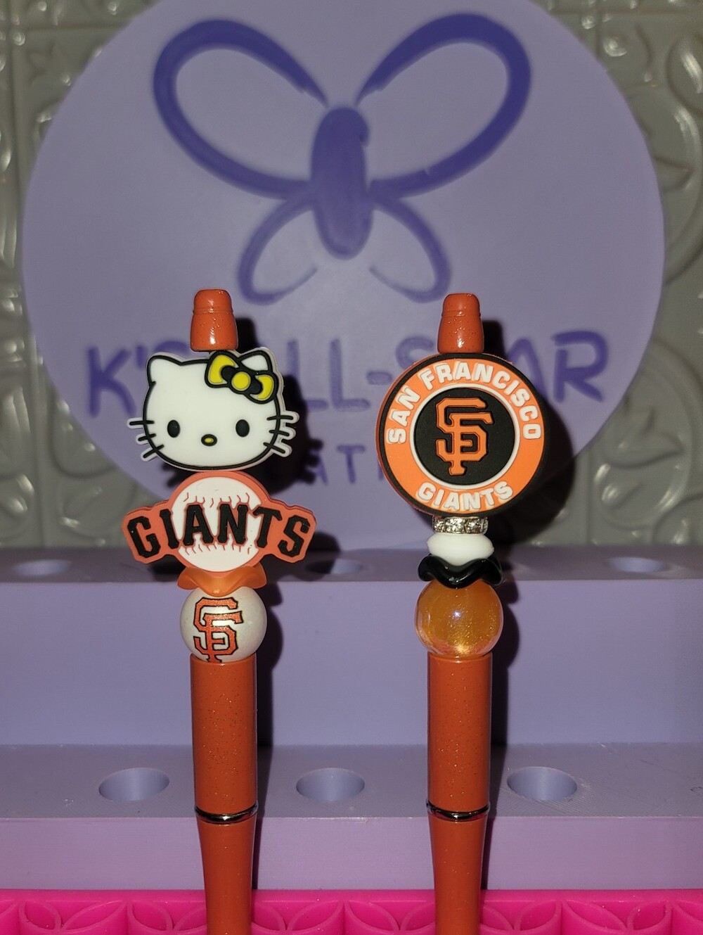 Hello Kitty Orange Giants or 49ers Decorative Pens - Sold Individually